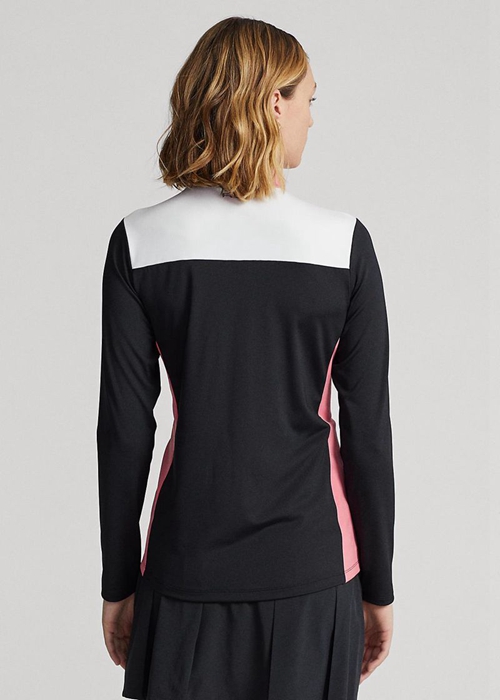 Ralph Lauren Chevron-stripe Quarter-zip Pullover Tröjor Dam Svarta | 491238-YHA