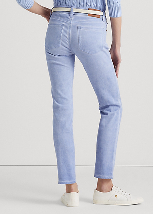 Ralph Lauren Coated Mid-Rise Hetero Ankle Jeans Dam Blå | 325781-YBL