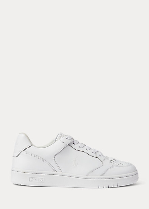 Ralph Lauren Court Läder Sneakers Dam Vita | 069157-OPB