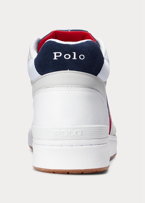 Ralph Lauren Court Mid Pro Sneakers Herr Vita | 431807-TYA