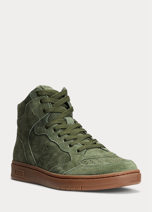 Ralph Lauren Court Mocka High-Top Sneakers Herr Gröna | 506214-QIF