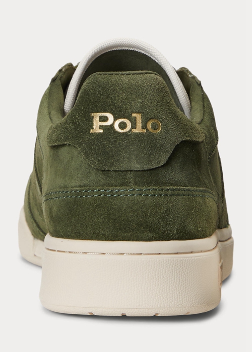 Ralph Lauren Court Mocka Low-Top Sneakers Herr Olivgröna | 267491-HBY