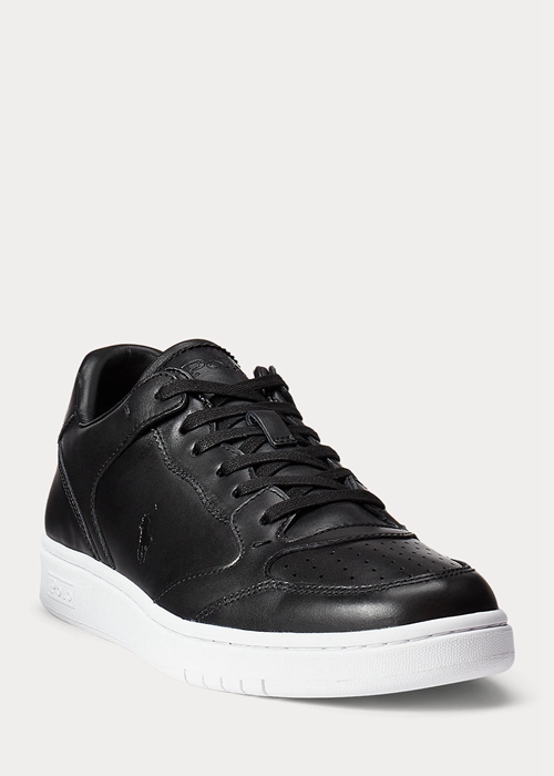 Ralph Lauren Court Sneakers Herr Svarta | 170264-TZQ