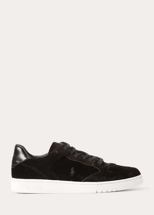 Ralph Lauren Court Velvet Low-Top Sneakers Herr Svarta | 087234-PHV