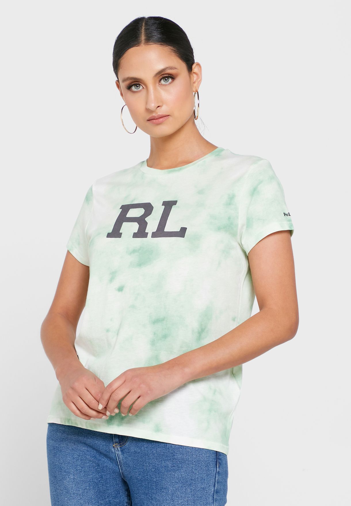 Ralph Lauren Crew Neck Tryck T-shirt Dam Gröna | 431098-JHD