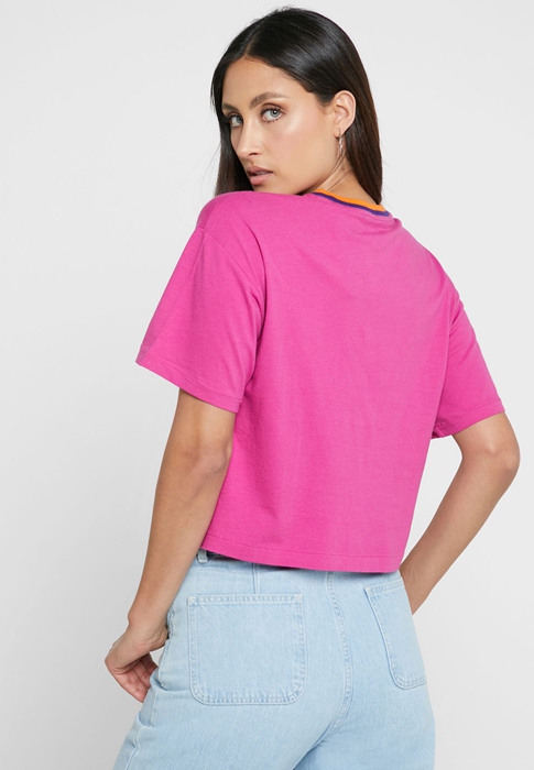 Ralph Lauren Crew Neck Tryck T-shirt Dam Rosa | 984237-ALR