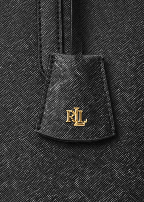 Ralph Lauren Crosshatch Läder Large Clare Toteväska Dam Svarta | 859423-FWD