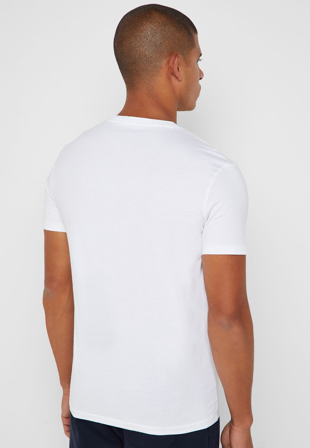 Ralph Lauren Custom Slim Fit Bomull T-shirt Herr Vita | 569208-XNS