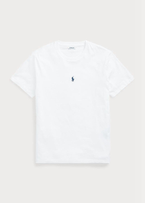 Ralph Lauren Custom Slim Fit Crewneck T-shirt Herr Vita | 165740-TDE