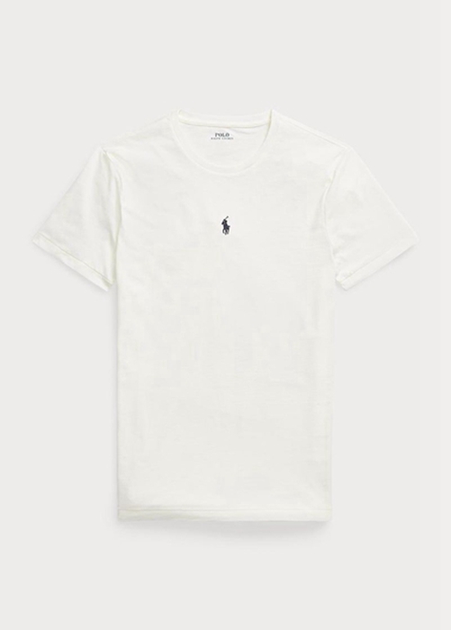 Ralph Lauren Custom Slim Fit Crewneck T-shirt Herr Vita | 173549-XQI