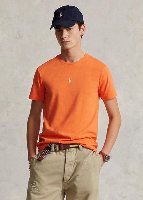 Ralph Lauren Custom Slim Fit Crewneck T-shirt Herr Orange | 304259-XOC