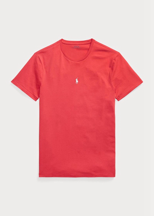 Ralph Lauren Custom Slim Fit Crewneck T-shirt Herr Röda | 968104-TXI