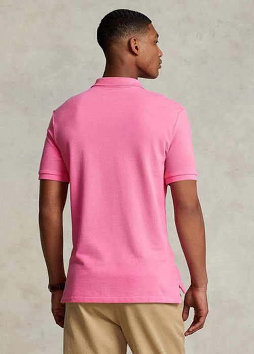 Ralph Lauren Custom Slim Fit Mesh Piketröja Herr Rosa | 792160-WAF