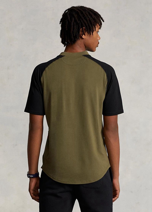 Ralph Lauren Custom Slim Fit Performance Jersey T-shirt Herr Olivgröna | 190264-GCJ