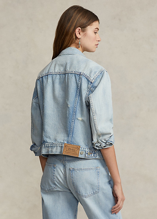 Ralph Lauren Denim Trucker Jacka Dam Blå | 428750-XAG