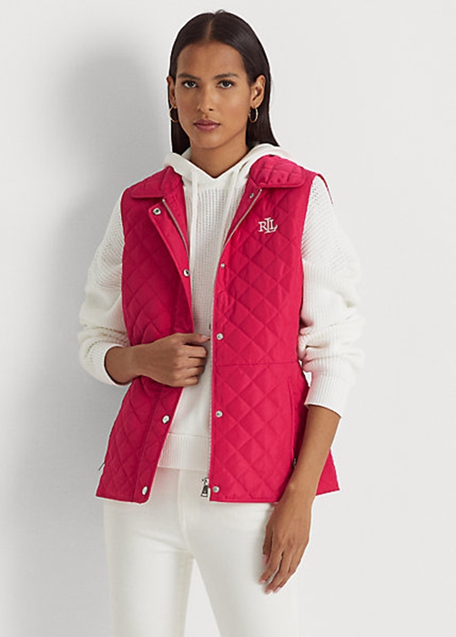 Ralph Lauren Diamond-Quiltad Väst Dam Rosa | 690524-ZNX