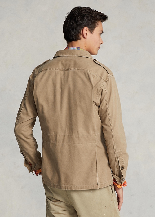 Ralph Lauren Dobby Utility Overshirt Jacka Herr Khaki | 162759-VLH