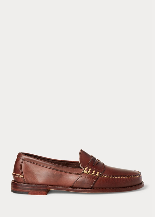 Ralph Lauren Edric Läder Penny Loafers Herr Bruna | 794651-FRB