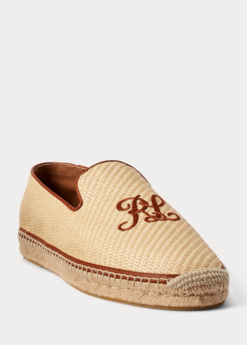 Ralph Lauren Embroidered Canvas Loafers Herr Beige | 469805-STV