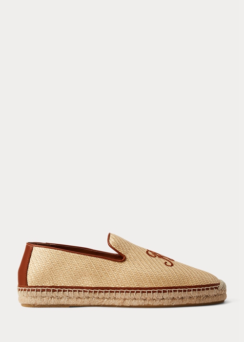 Ralph Lauren Embroidered Canvas Loafers Herr Beige | 469805-STV