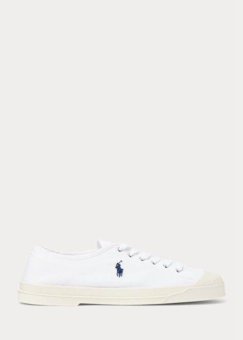 Ralph Lauren Essence 100 Canvas Cap-Tå Sneakers Herr Vita Marinblå | 589716-ATY