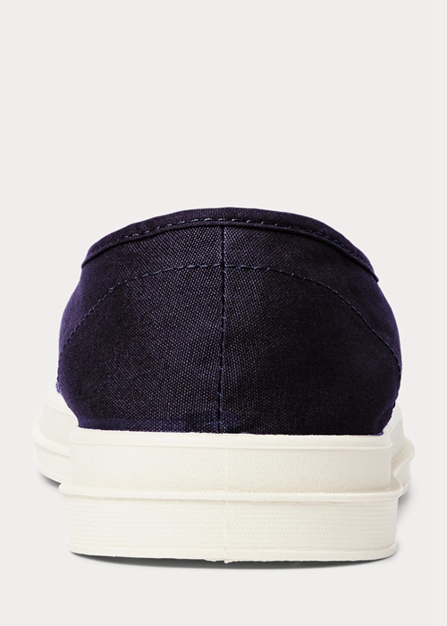 Ralph Lauren Essence 100 Canvas Cap-Tå Sneakers Herr Marinblå Röda | 702358-AXY