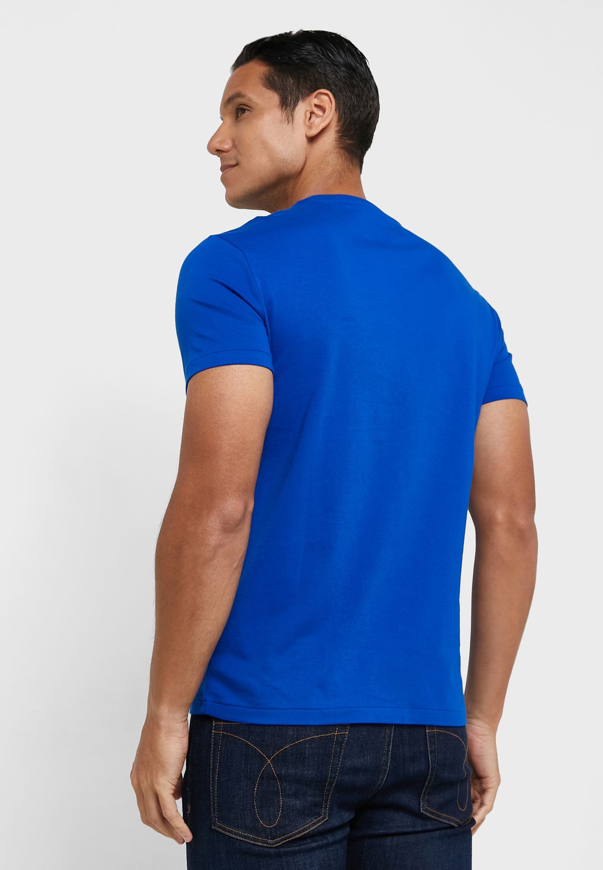 Ralph Lauren Essential Crew Neck T-shirt Herr Blå | 129853-RVO