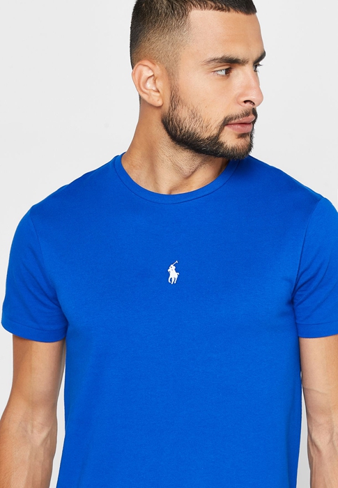 Ralph Lauren Essential Crew Neck T-shirt Herr Blå | 185390-HDL