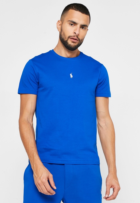 Ralph Lauren Essential Crew Neck T-shirt Herr Blå | 185390-HDL