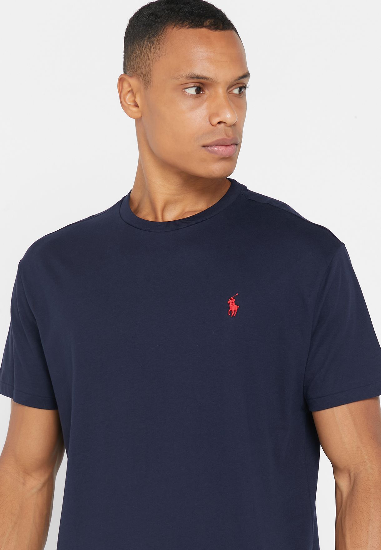 Ralph Lauren Essential Crew Neck T-shirt Herr Marinblå | 289463-EUA