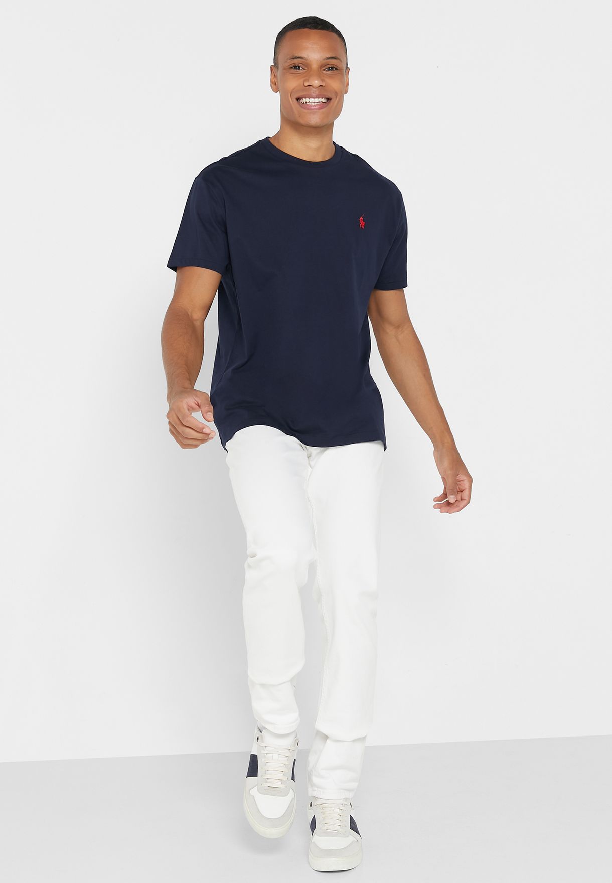 Ralph Lauren Essential Crew Neck T-shirt Herr Marinblå | 289463-EUA