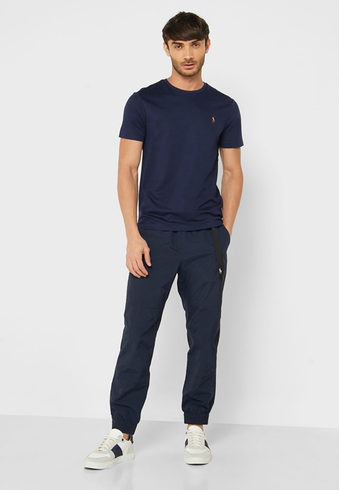 Ralph Lauren Essential Crew Neck T-shirt Herr Marinblå | 370954-CYO