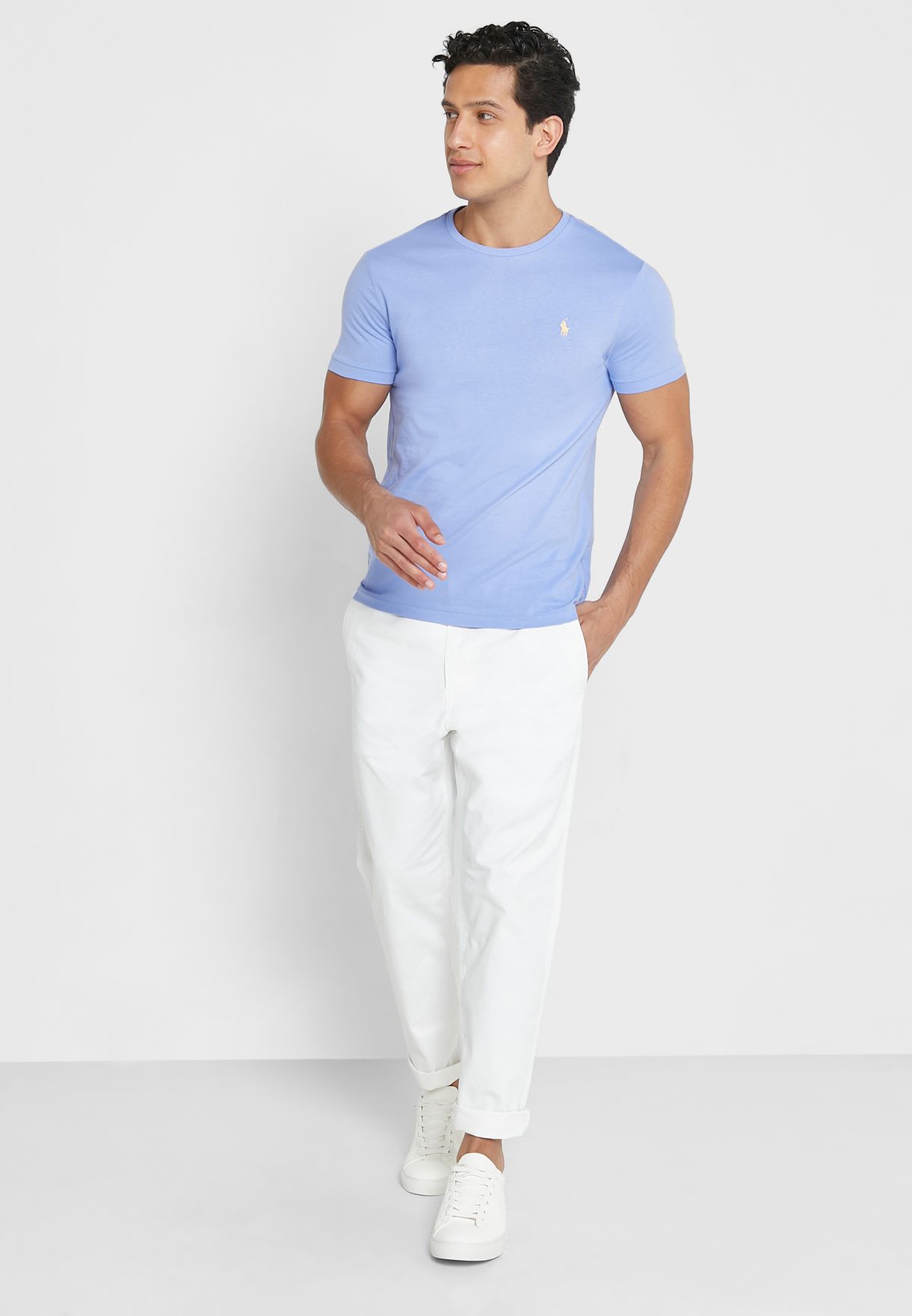 Ralph Lauren Essential Crew Neck T-shirt Herr Blå | 534269-HJN