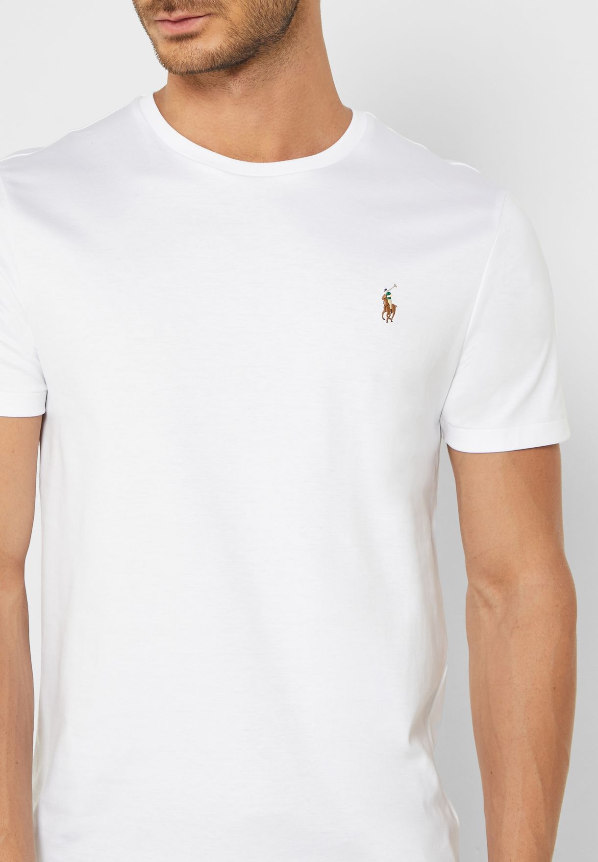 Ralph Lauren Essential Crew Neck T-shirt Herr Vita | 659827-UYH