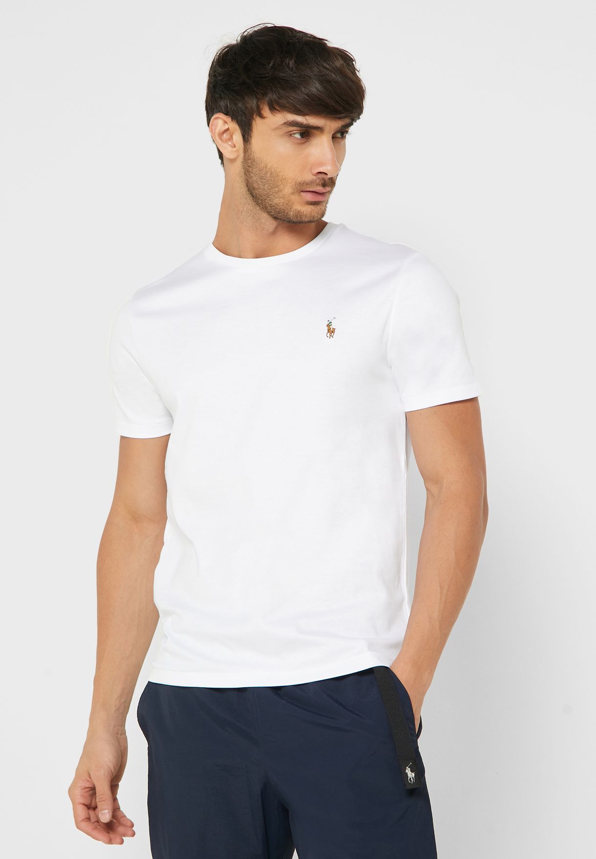 Ralph Lauren Essential Crew Neck T-shirt Herr Vita | 659827-UYH