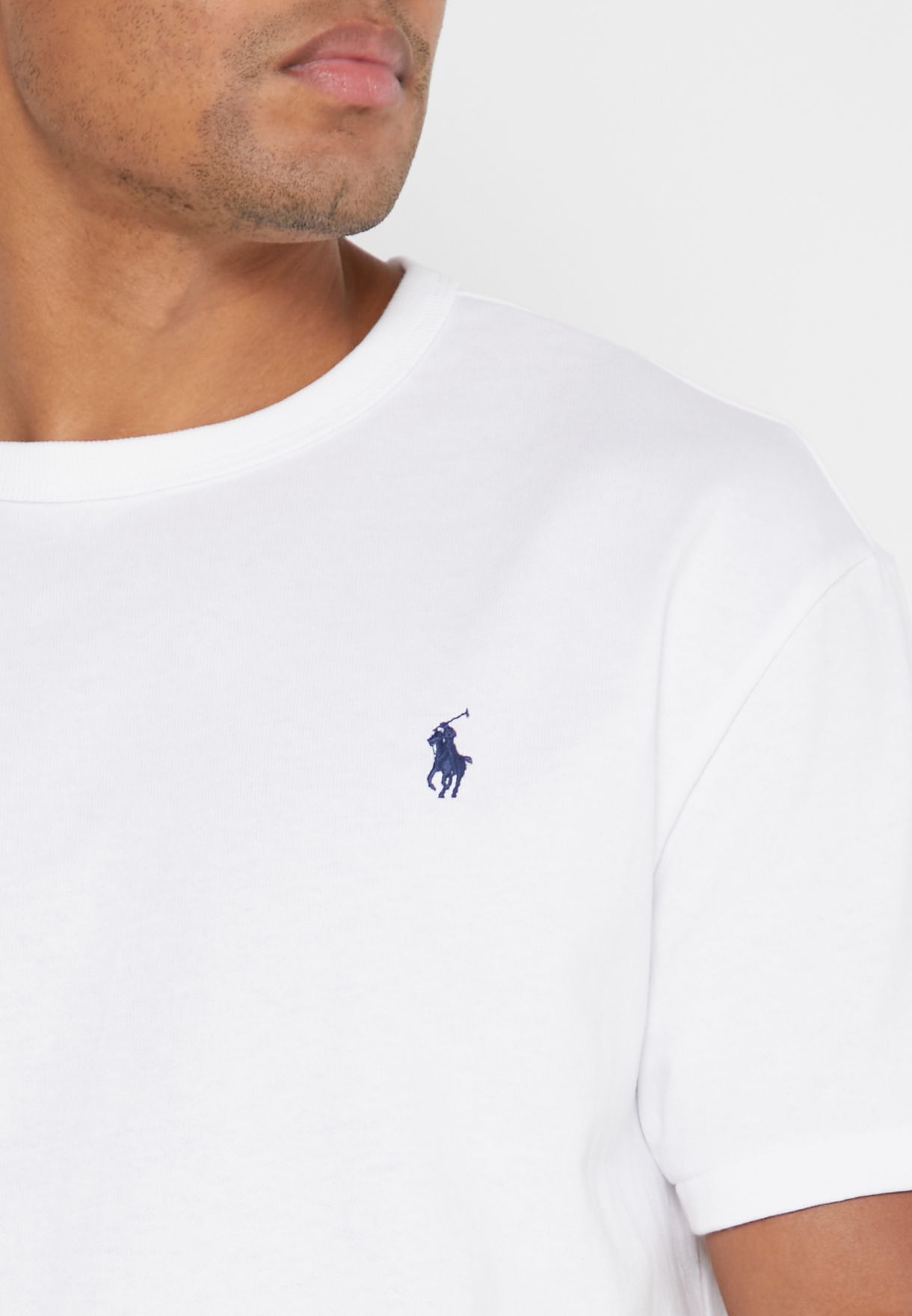 Ralph Lauren Essential Crew Neck T-shirt Herr Vita | 687095-YZW