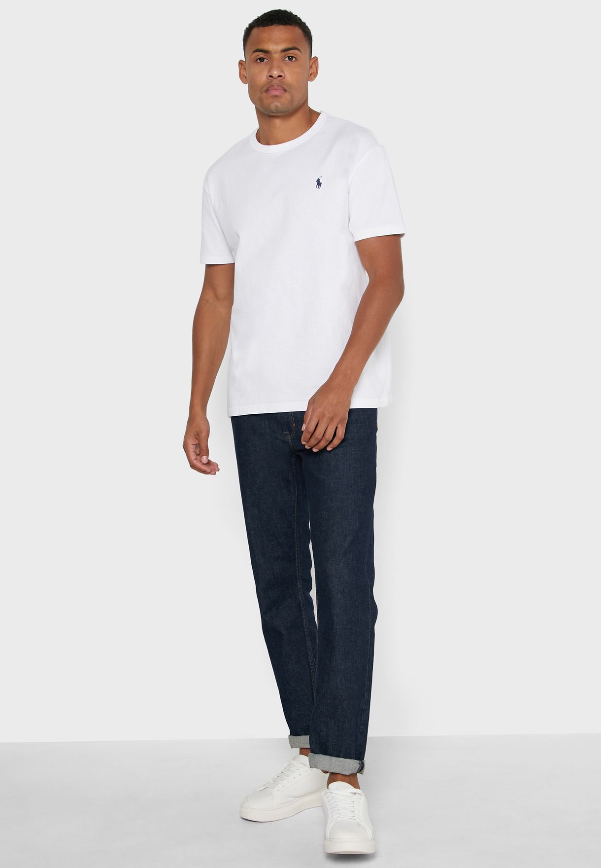 Ralph Lauren Essential Crew Neck T-shirt Herr Vita | 687095-YZW