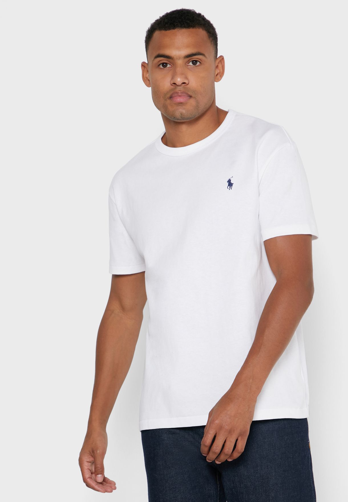 Ralph Lauren Essential Crew Neck T-shirt Herr Vita | 687095-YZW