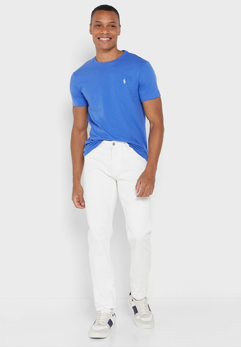 Ralph Lauren Essential Crew Neck T-shirt Herr Blå | 692078-FAS