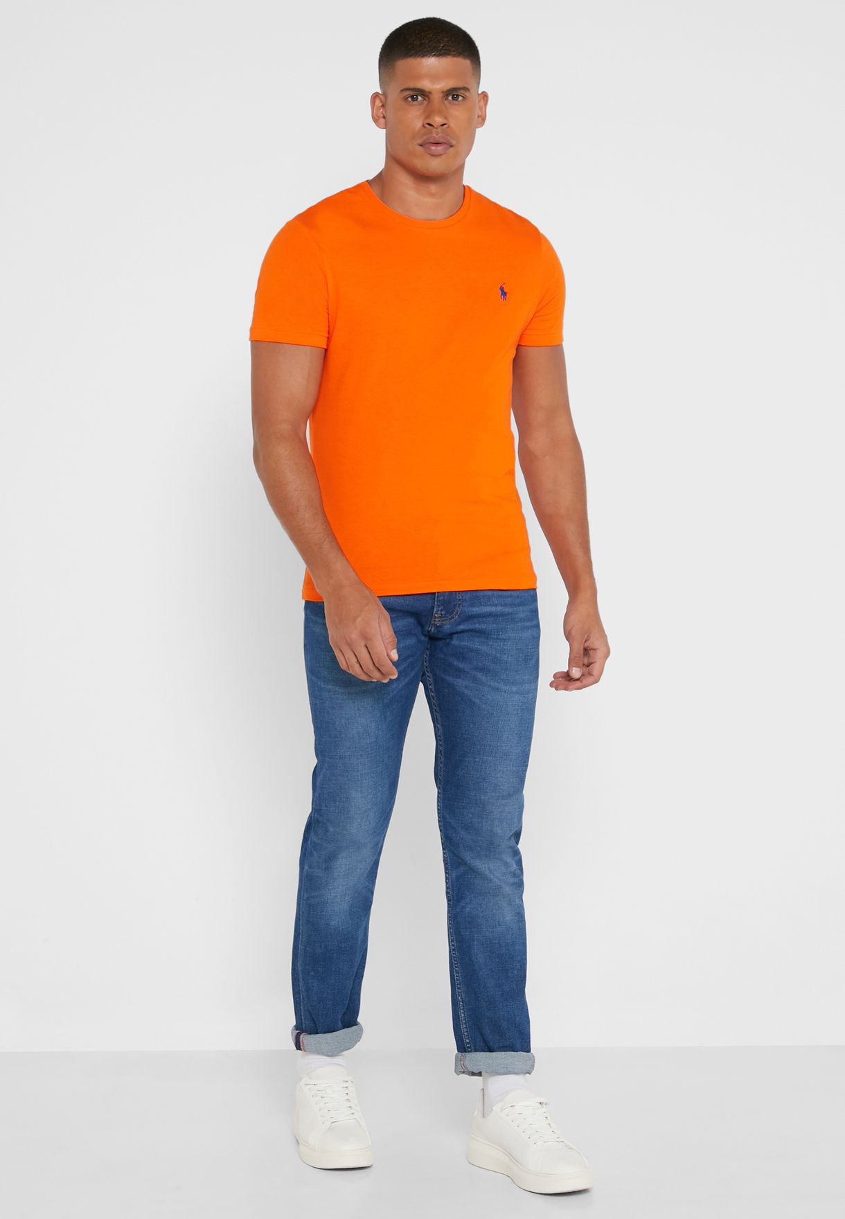 Ralph Lauren Essential Crew Neck T-shirt Herr Orange | 694082-PTI