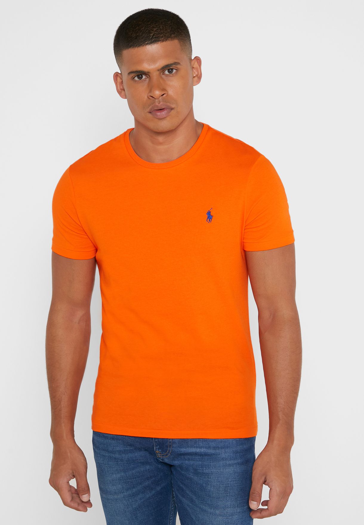 Ralph Lauren Essential Crew Neck T-shirt Herr Orange | 694082-PTI