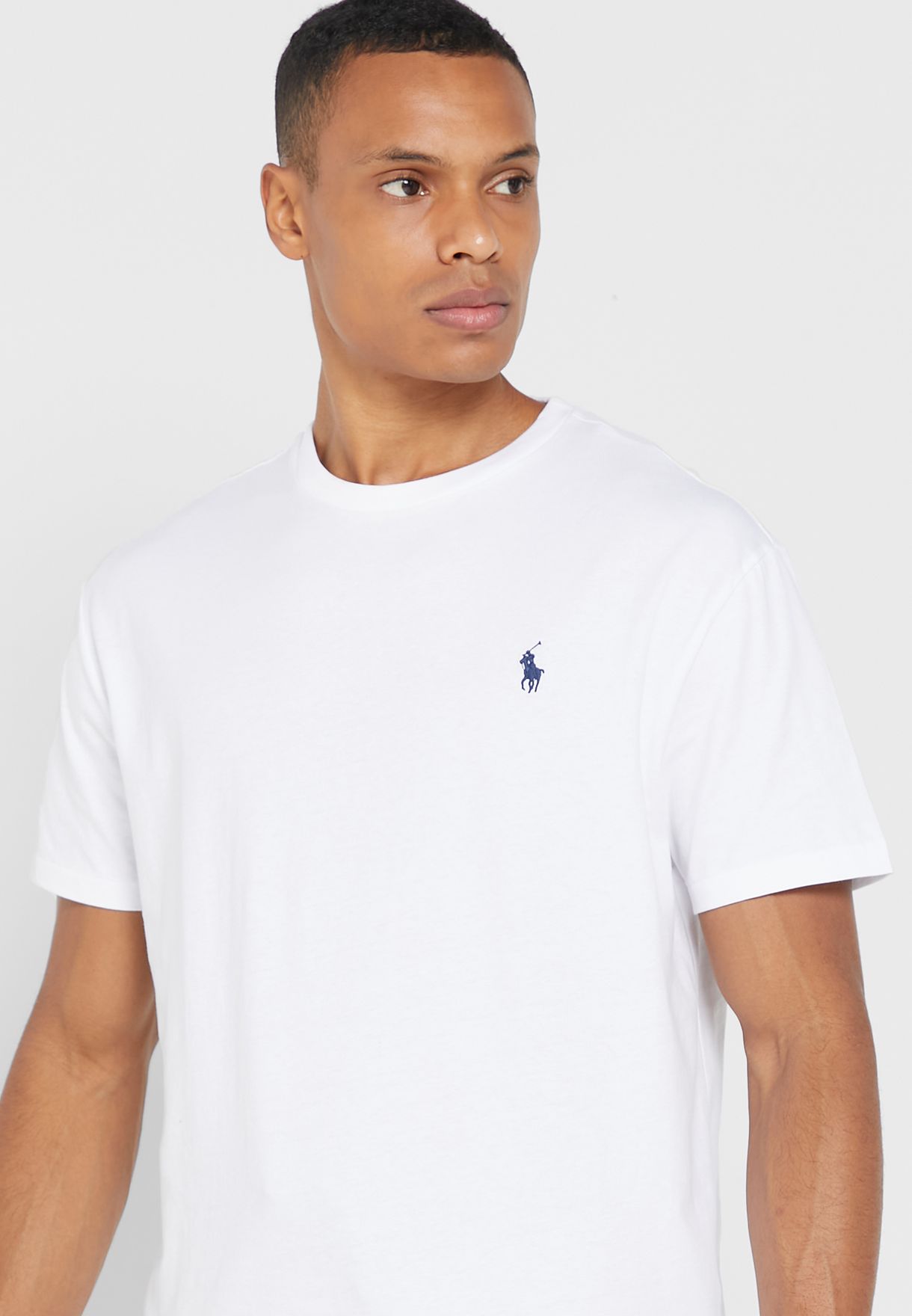 Ralph Lauren Essential Crew Neck T-shirt Herr Vita | 720469-ZJP