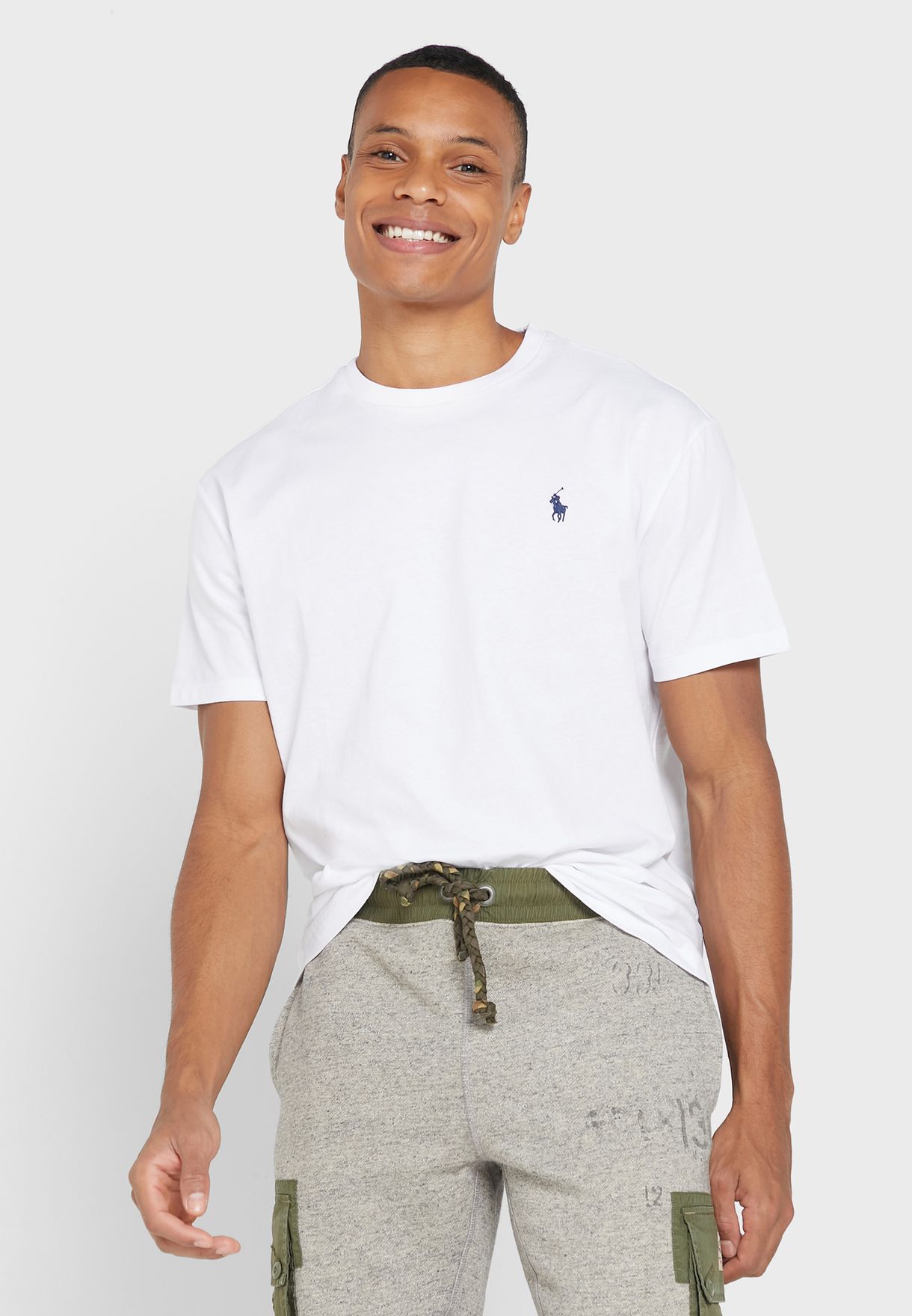 Ralph Lauren Essential Crew Neck T-shirt Herr Vita | 720469-ZJP