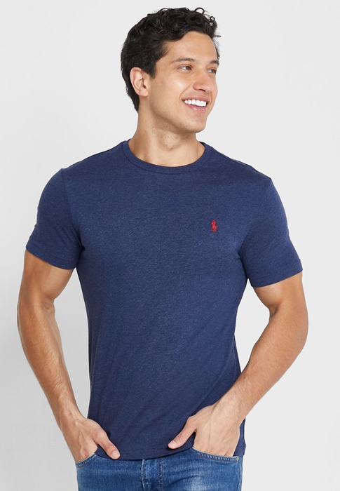 Ralph Lauren Essential Crew Neck T-shirt Herr Marinblå | 759836-XLH