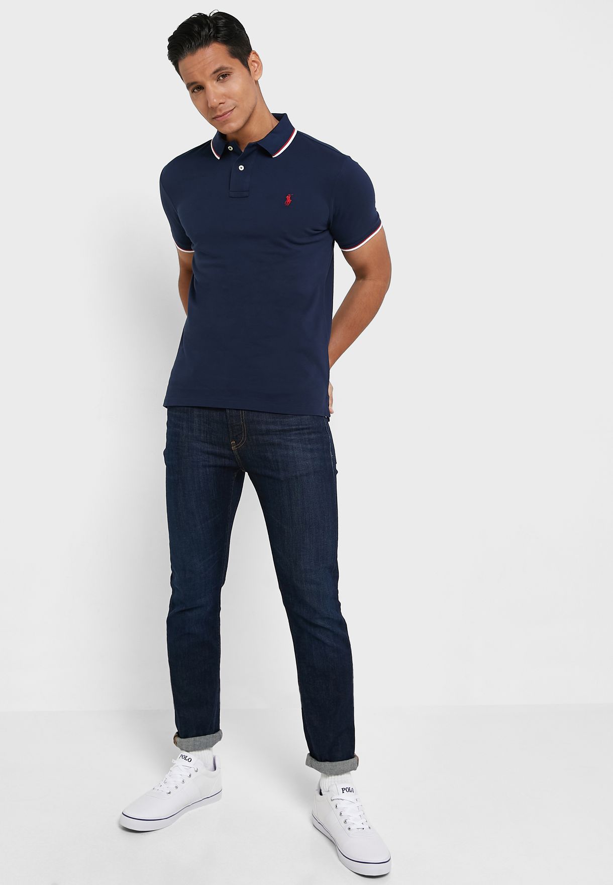 Ralph Lauren Essential Piketröja Herr Marinblå | 039146-XIC