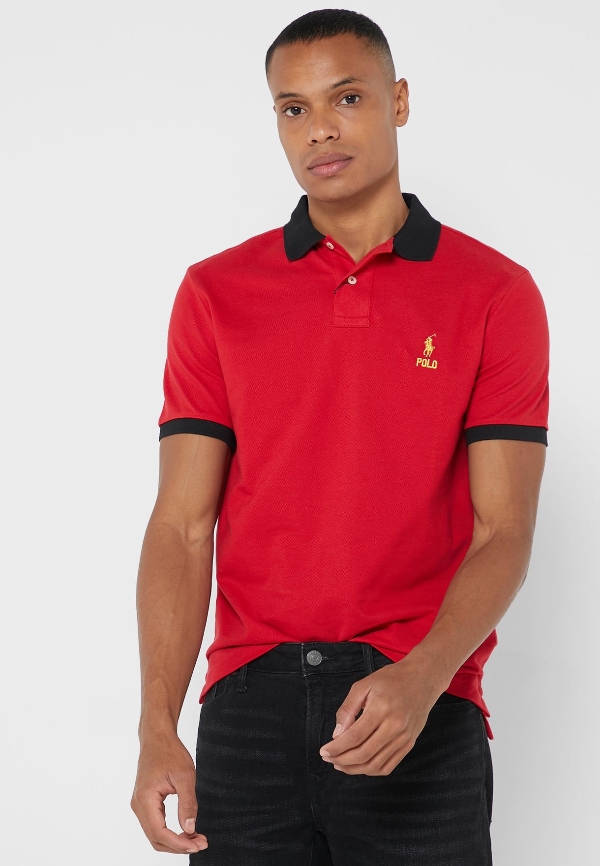 Ralph Lauren Essential T-shirt Herr Röda | 017645-YOM