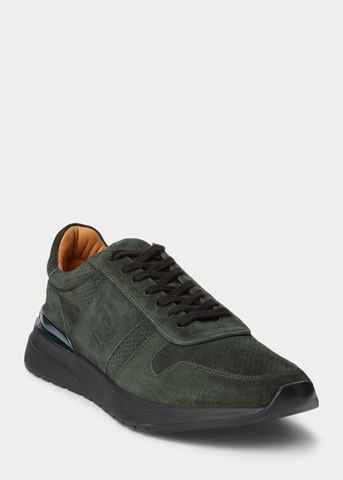 Ralph Lauren Ethan Calf-Mocka Sneakers Herr Mörkgröna | 947283-NVR