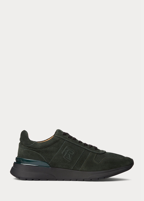 Ralph Lauren Ethan Calf-Mocka Sneakers Herr Mörkgröna | 947283-NVR