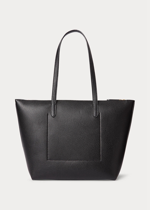 Ralph Lauren Faux-Läder Small Toteväska Dam Svarta | 183920-FDG