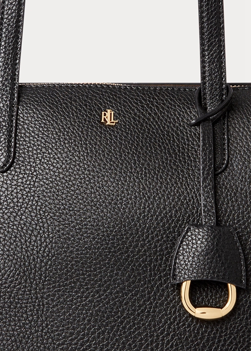 Ralph Lauren Faux-Läder Small Toteväska Dam Svarta | 183920-FDG